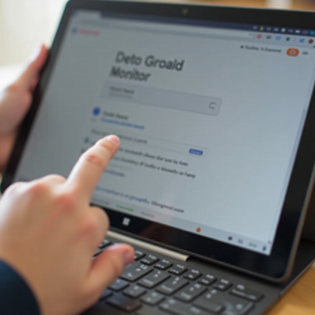 タブレットモードでスクロールしているときにChromebookのタブが上に固定される